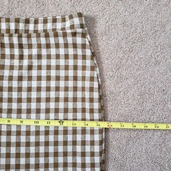 Vintage USA Made Altard State Brown White Gingham Plaid Mini Skirt Size M Slim - Picture 6 of 6